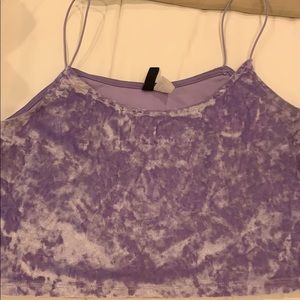 Velvet purple crop top